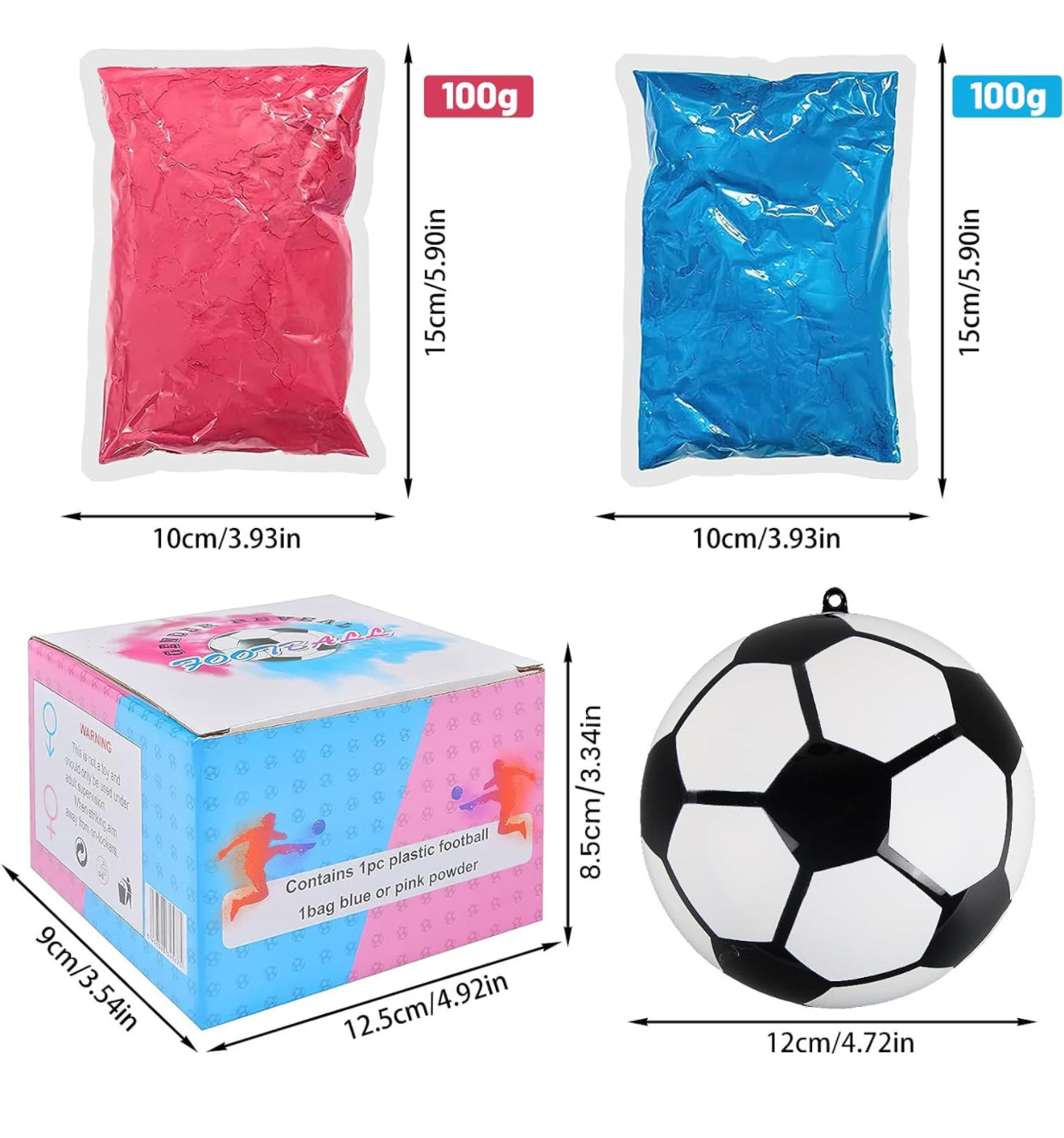 Gender Reveal Fußball– Überraschungseffekt mit Farbpulver für Ihre Babyparty
